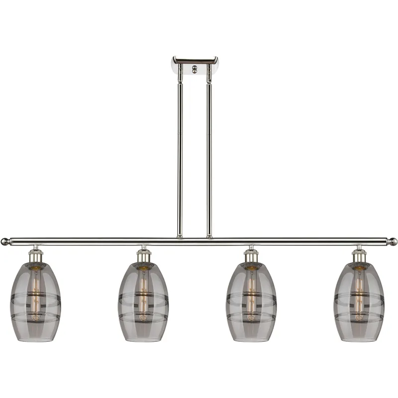 Ballston Vaz 4 Light 48 inch Polished Nickel Stem Hung Island Light Ceiling Light