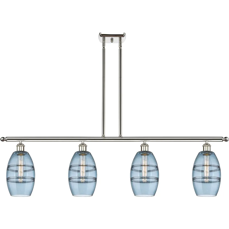 Ballston Vaz 4 Light 48 inch Polished Nickel Stem Hung Island Light Ceiling Light