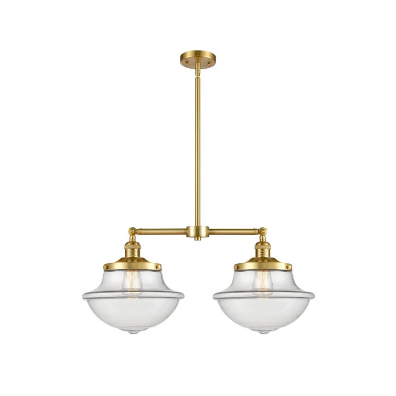 Franklin Restoration Large Oxford LED 25 inch Satin Gold Chandelier Ceiling Light in Clear Glass, Franklin Restoration