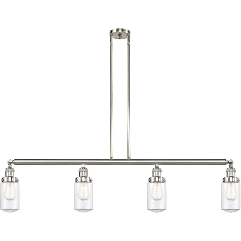 Franklin Restoration Dover LED 49.13 inch Brushed Satin Nickel Island Light Ceiling Light in Clear Glass, Franklin Restoration