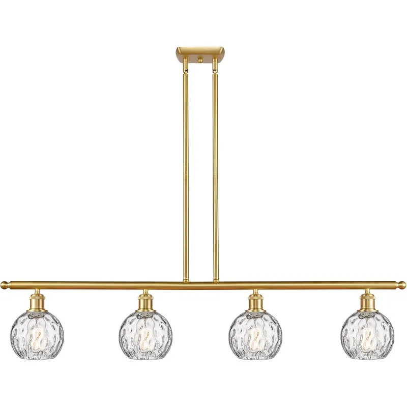 Ballston Athens Water Glass LED 46 inch Satin Gold Island Light Ceiling Light