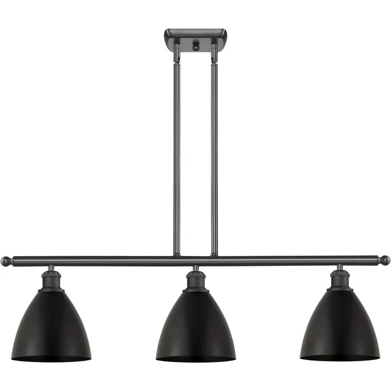 Ballston Dome 3 Light 36 inch Matte Black Island Light Ceiling Light