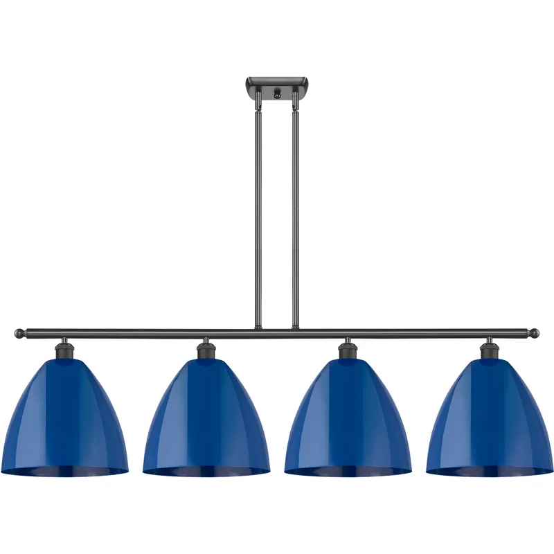 Ballston Plymouth Dome LED 50.25 inch Matte Black Island Light Ceiling Light in Matte Blue