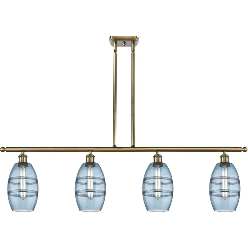 Ballston Vaz 4 Light 48 inch Antique Brass Stem Hung Island Light Ceiling Light