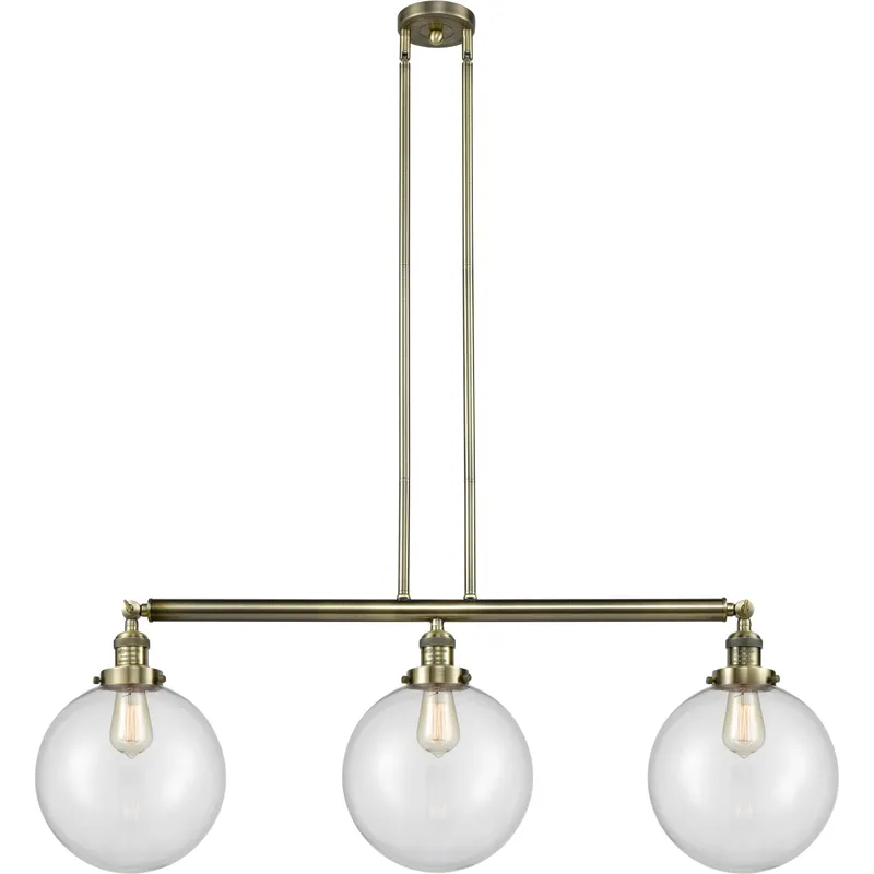 Franklin Restoration X-Large Beacon LED 42 inch Antique Brass Island Light Ceiling Light in Clear Glass, Franklin Restoration