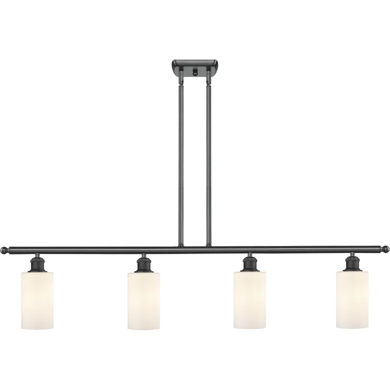 Ballston Clymer LED 48 inch Matte Black Island Light Ceiling Light in Matte White Glass, Ballston