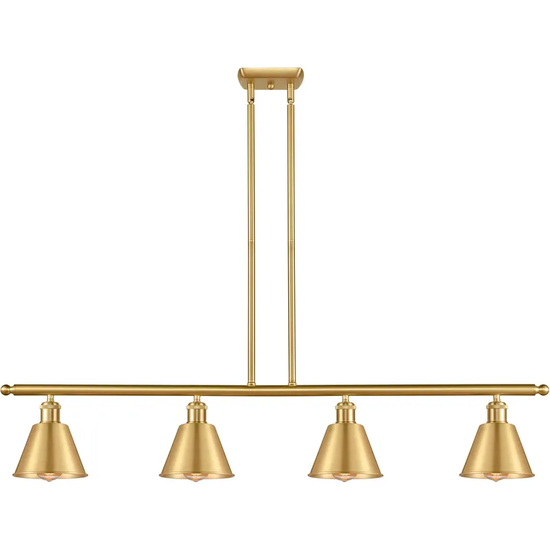 Ballston Smithfield 4 Light 48 inch Satin Gold Island Light Ceiling Light, Ballston