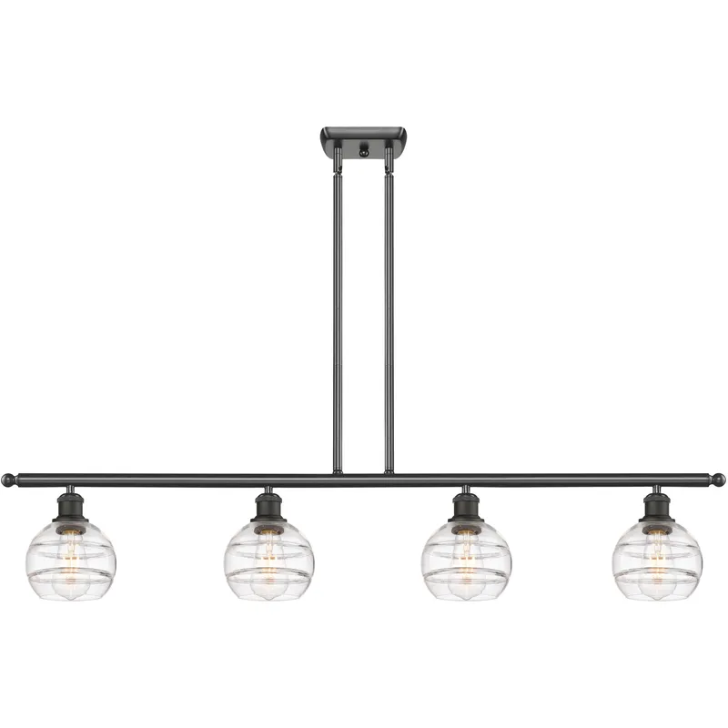 Ballston Rochester 4 Light 48 inch Oil Rubbed Bronze Stem Hung Island Light Ceiling Light