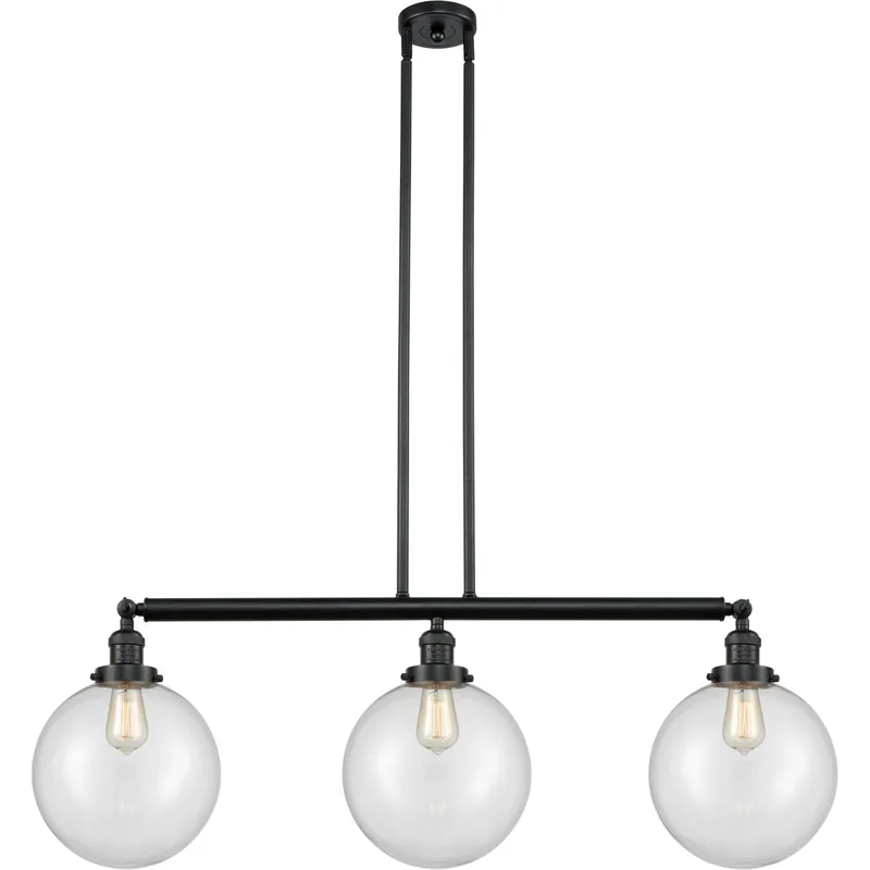 Franklin Restoration X-Large Beacon LED 42 inch Matte Black Island Light Ceiling Light in Clear Glass, Franklin Restoration