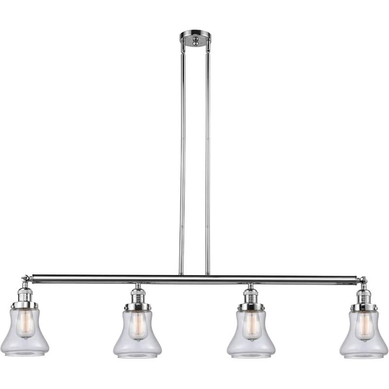 Franklin Restoration Bellmont 4 Light 50.88 inch Polished Chrome Island Light Ceiling Light in Clear Glass, Franklin Restoration