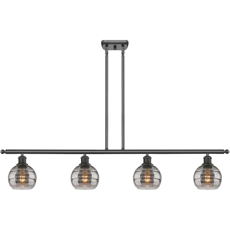Ballston Rochester 4 Light 48 inch Oil Rubbed Bronze Stem Hung Island Light Ceiling Light