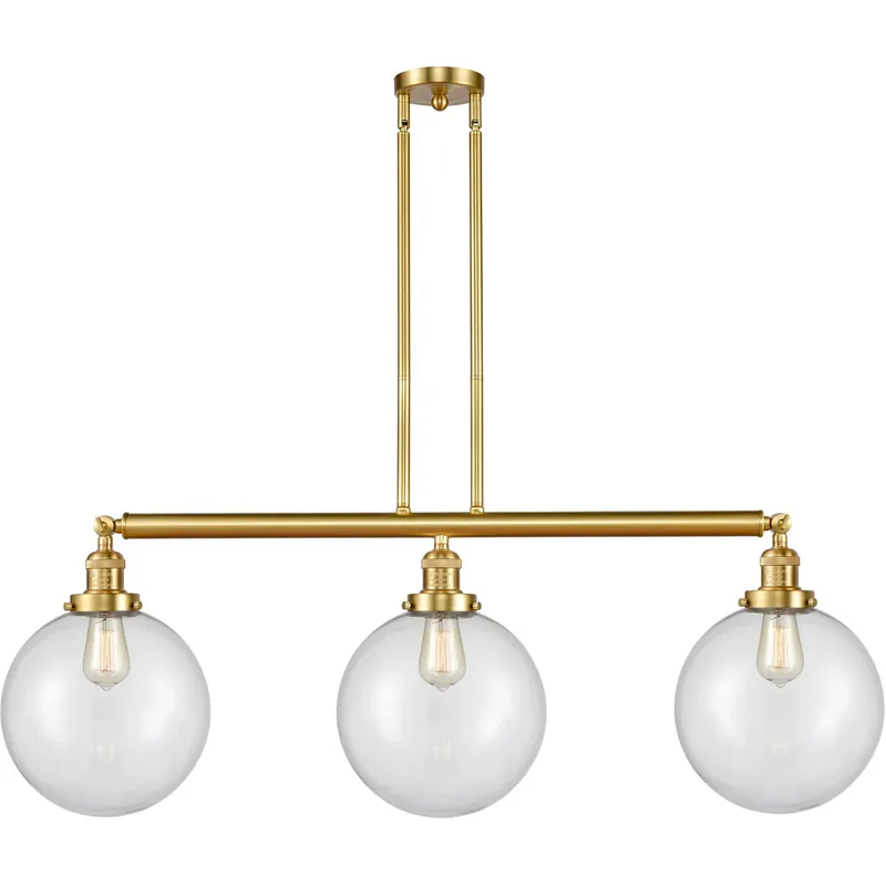 Franklin Restoration X-Large Beacon LED 42 inch Satin Gold Island Light Ceiling Light in Clear Glass, Franklin Restoration