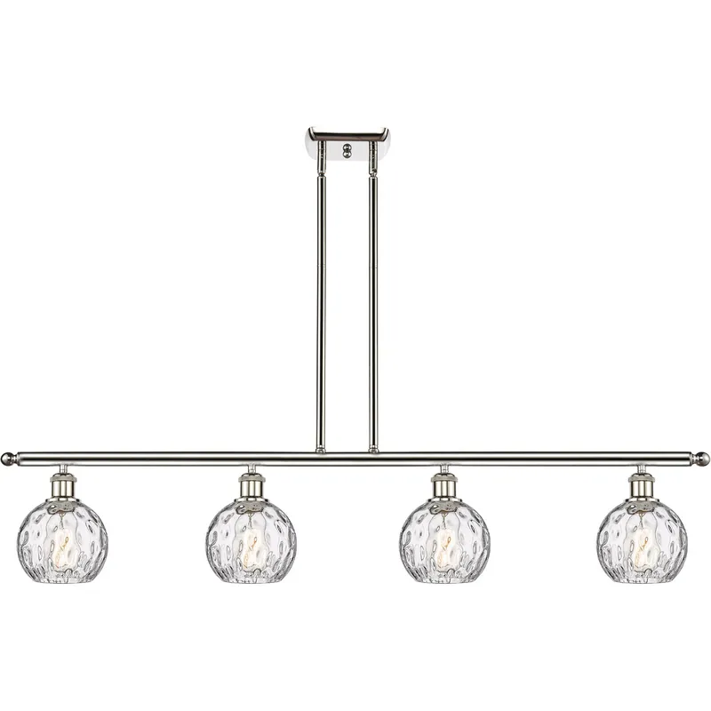 Ballston Athens Water Glass LED 46 inch Polished Nickel Island Light Ceiling Light