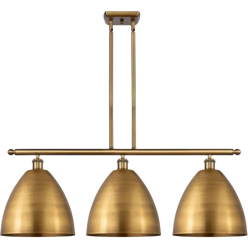 Ballston Dome 3 Light 39 inch Brushed Brass Island Light Ceiling Light