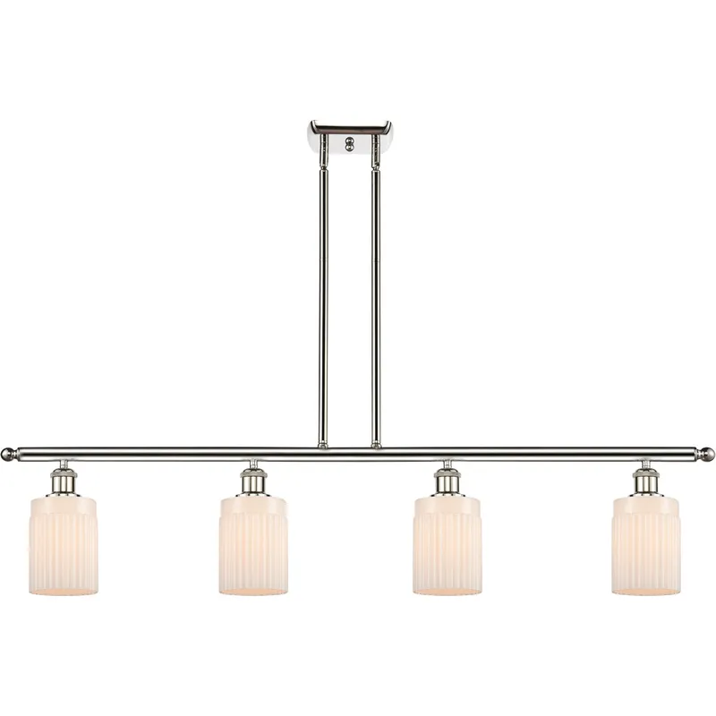 Ballston Hadley LED 48 inch Polished Nickel Island Light Ceiling Light in Matte White Glass, Ballston