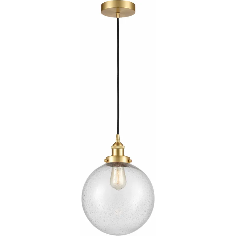 Edison Beacon LED 10 inch Satin Gold Mini Pendant Ceiling Light