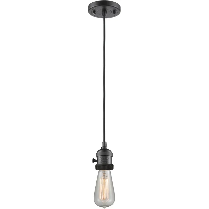 Franklin Restoration Bare Bulb 1 Light 2 inch Oil Rubbed Bronze Mini Pendant Ceiling Light in Incandescent