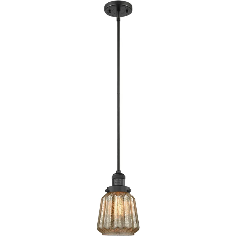 Franklin Restoration Chatham LED 6 inch Matte Black Mini Pendant Ceiling Light in Mercury, Franklin Restoration