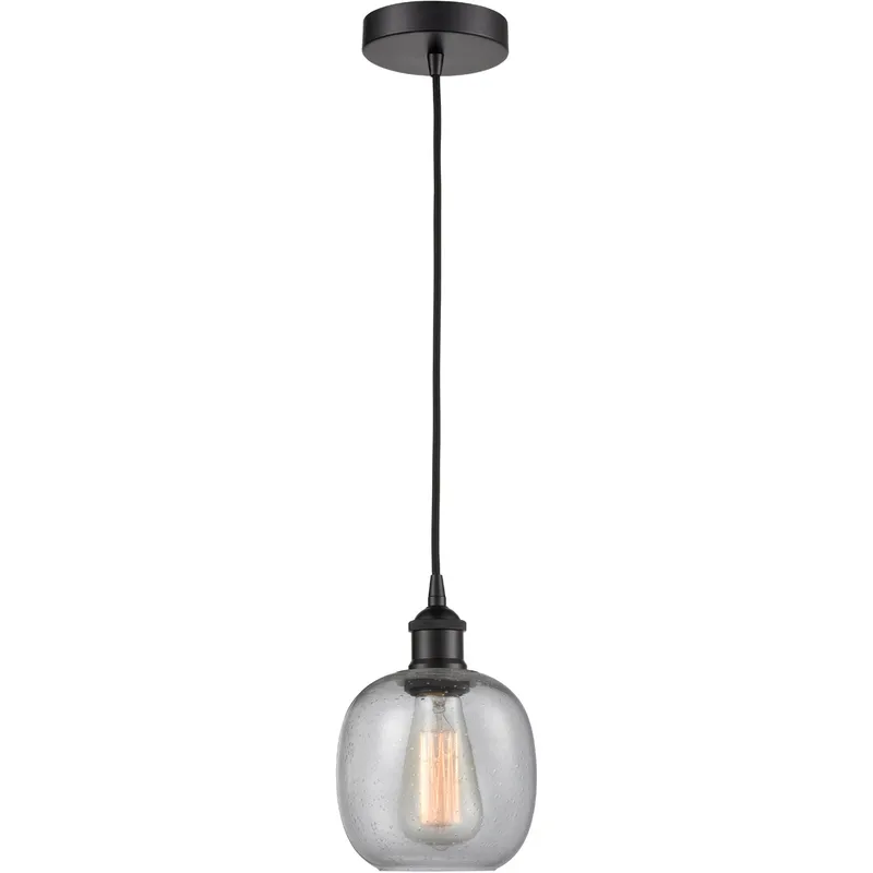 Edison Belfast 1 Light 6 inch Matte Black Mini Pendant Ceiling Light