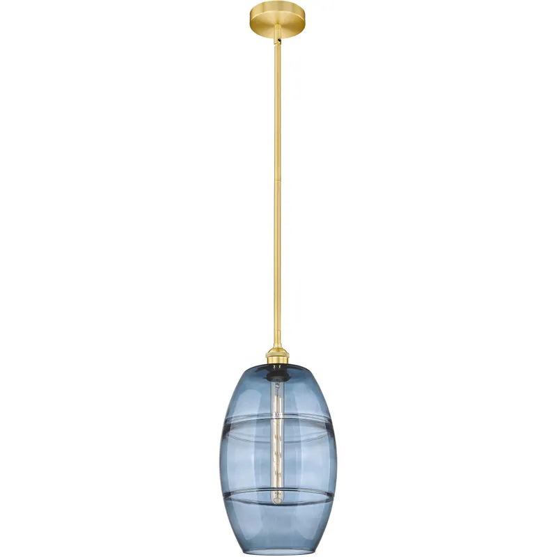 Edison Vaz 1 Light 10 inch Satin Gold Stem Hung Mini Pendant Ceiling Light