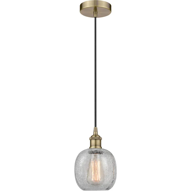 Edison Belfast 1 Light 6 inch Antique Brass Mini Pendant Ceiling Light