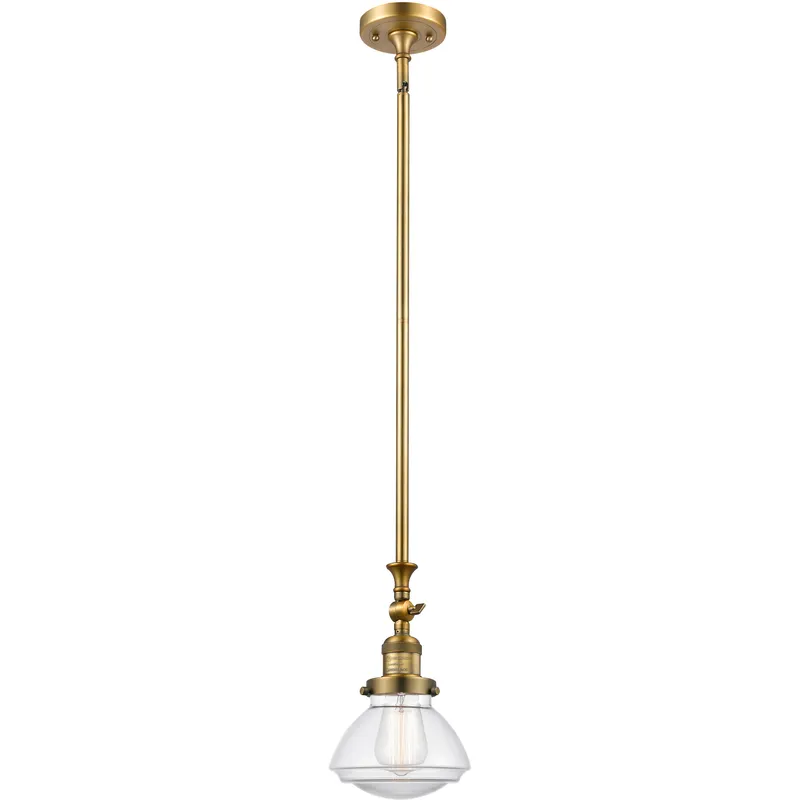 Franklin Restoration Olean LED 6.75 inch Brushed Brass Mini Pendant Ceiling Light in Clear, Franklin Restoration