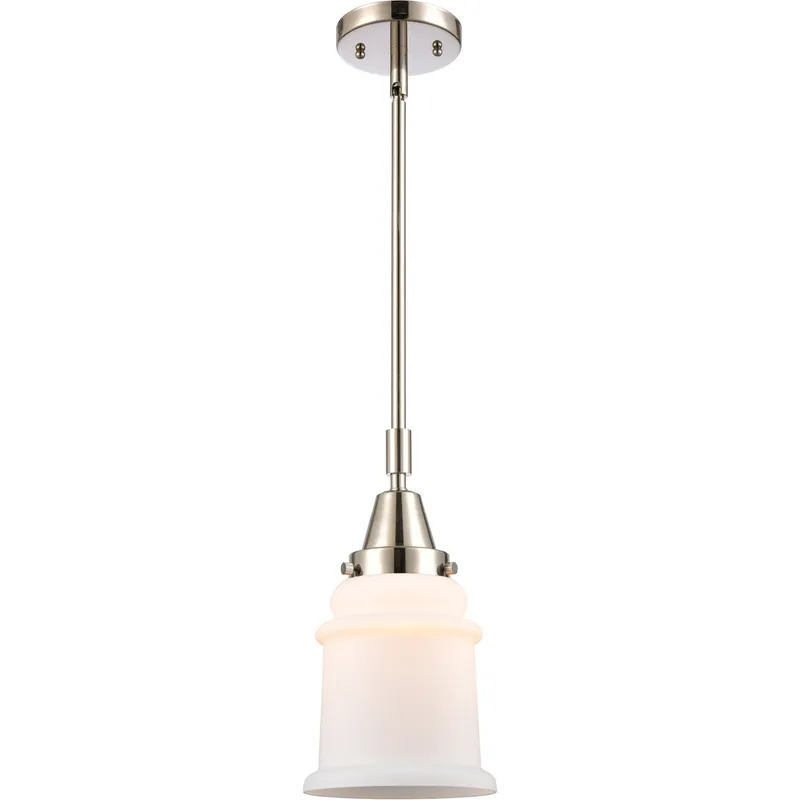 Franklin Restoration Canton LED 6.5 inch Polished Nickel Mini Pendant Ceiling Light in Matte White Glass