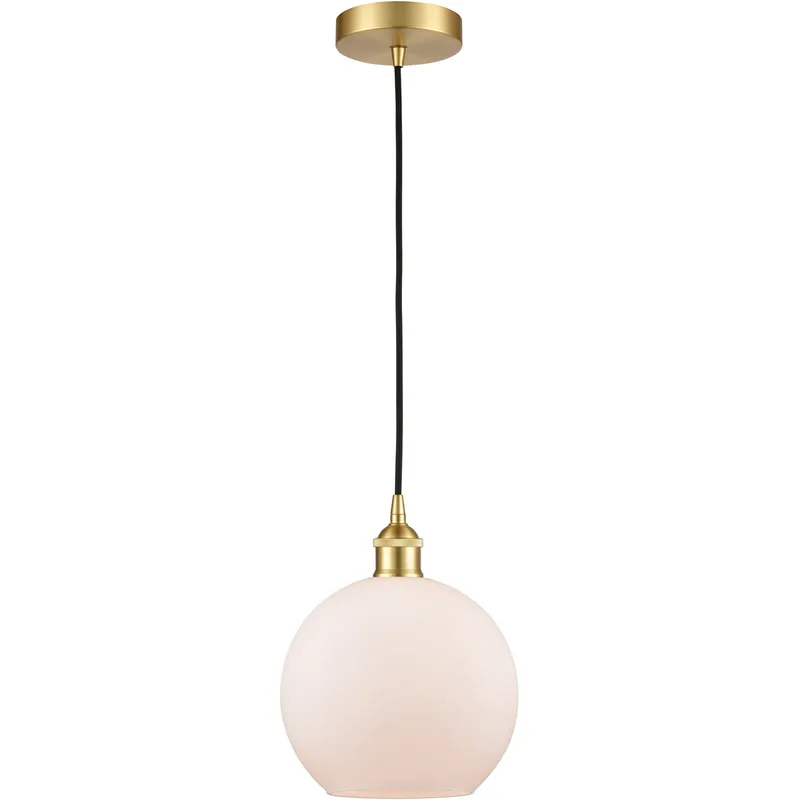 Edison Athens 1 Light 8 inch Satin Gold Mini Pendant Ceiling Light
