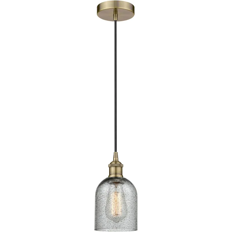 Edison Caledonia LED 5 inch Antique Brass Mini Pendant Ceiling Light