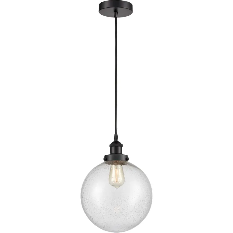 Edison Beacon LED 10 inch Matte Black Mini Pendant Ceiling Light