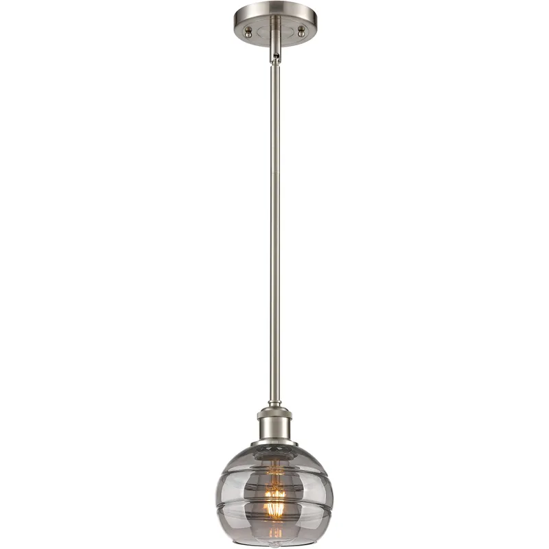 Ballston Rochester 1 Light 5.88 inch Brushed Satin Nickel Stem Hung Mini Pendant Ceiling Light