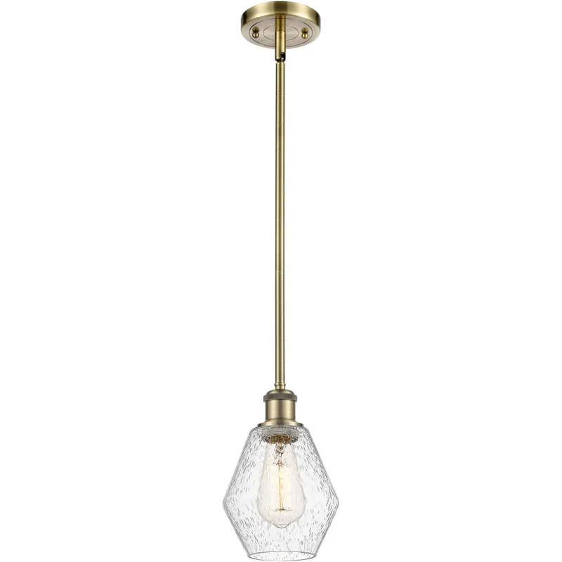 Ballston Cindyrella LED 6 inch Antique Brass Mini Pendant Ceiling Light in Seedy Glass