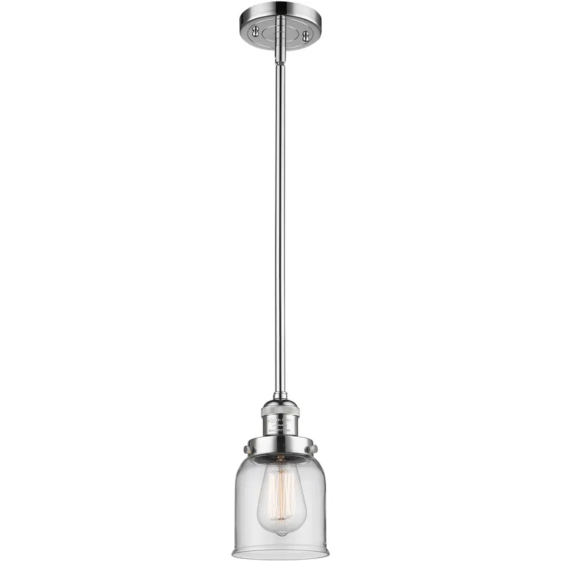 Franklin Restoration Bell 1 Light 5 inch Polished Chrome Mini Pendant Ceiling Light in Incandescent, Clear, Franklin Restoration