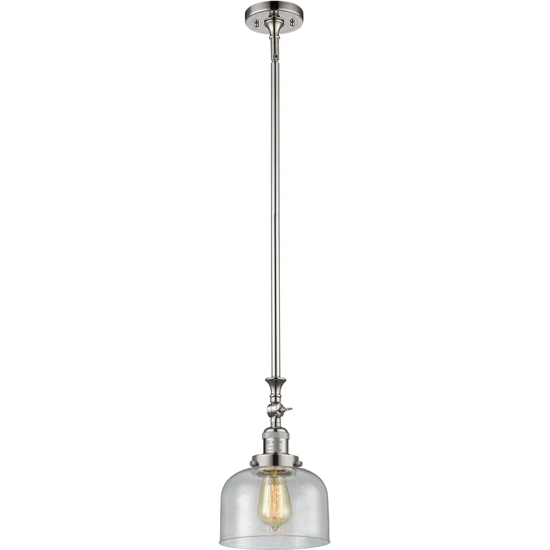 Franklin Restoration Bell LED 8 inch Polished Nickel Mini Pendant Ceiling Light in Seedy, Franklin Restoration