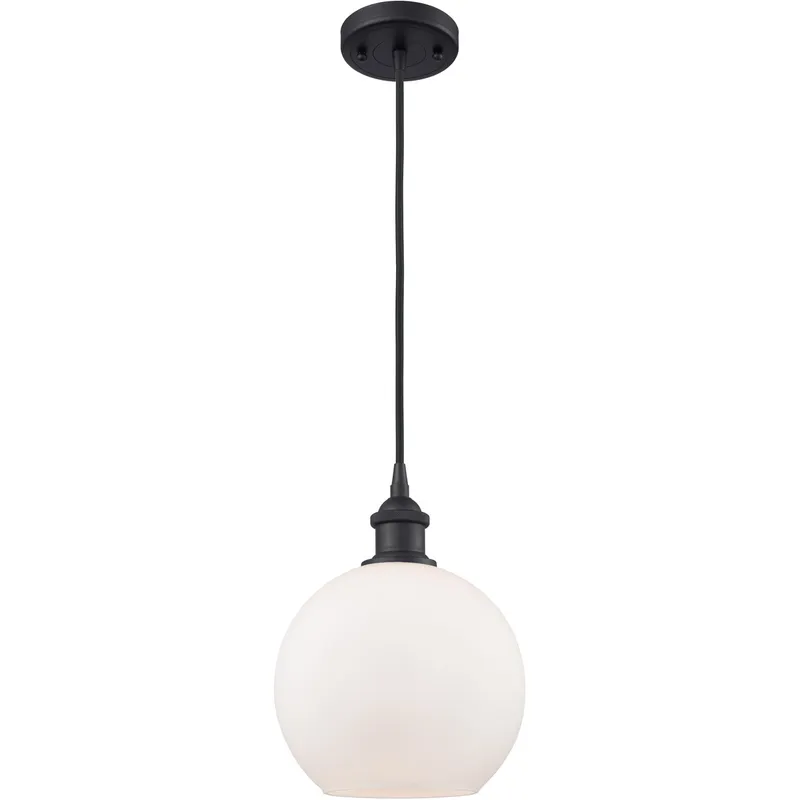 Ballston Athens 1 Light 8 inch Matte Black Mini Pendant Ceiling Light