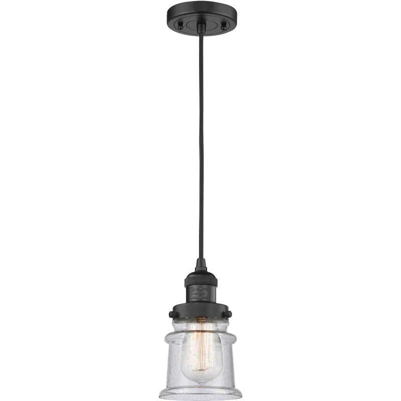 Franklin Restoration Canton LED 6 inch Matte Black Mini Pendant Ceiling Light in Seedy, Franklin Restoration