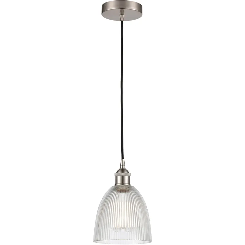Edison Castile LED 6 inch Brushed Satin Nickel Mini Pendant Ceiling Light