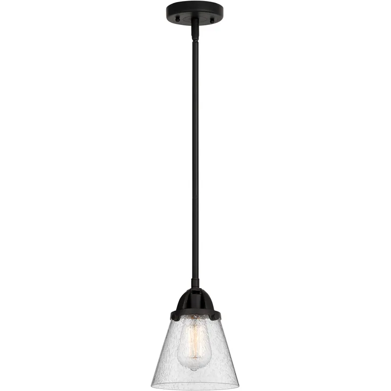 Nouveau 2 Cone LED 6.25 inch Matte Black Mini Pendant Ceiling Light in Seedy