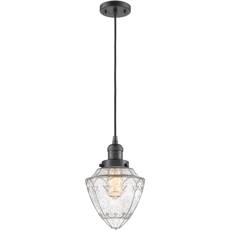 Franklin Restoration Bullet 1 Light 7 inch Oil Rubbed Bronze Mini Pendant Ceiling Light in Incandescent, Seedy