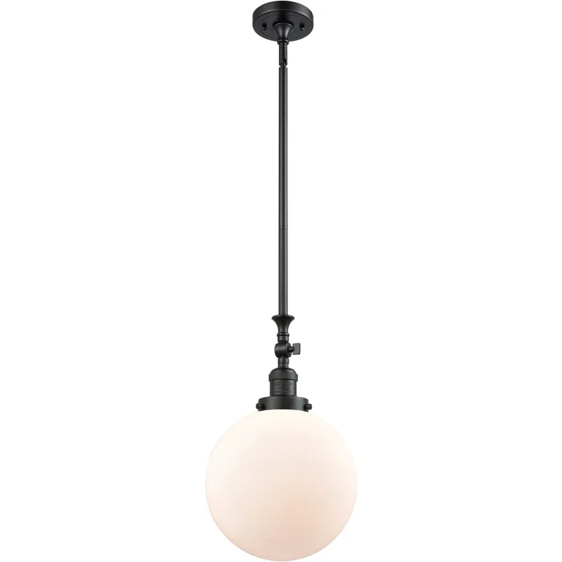 Franklin Restoration Beacon 1 Light 10 inch Matte Black Mini Pendant Ceiling Light in Incandescent, Matte White, Franklin Restoration