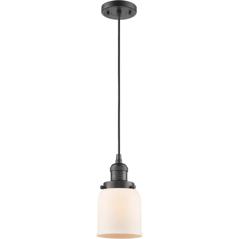 Franklin Restoration Bell 1 Light 5 inch Oil Rubbed Bronze Mini Pendant Ceiling Light in Incandescent, Matte White, Franklin Restoration