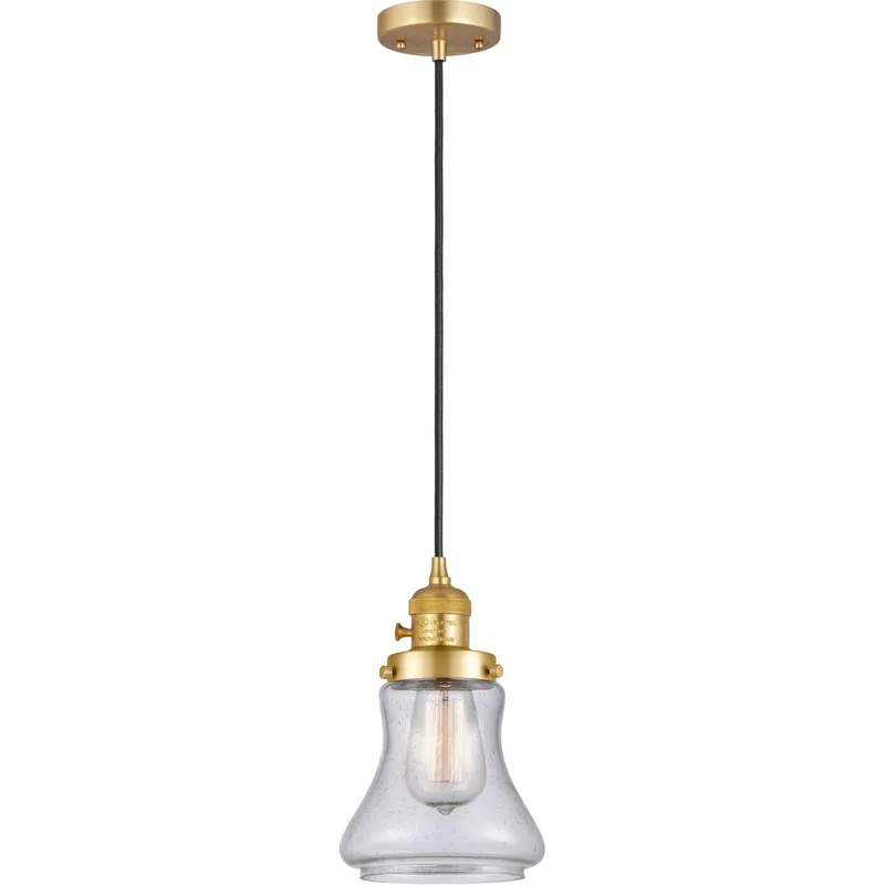 Franklin Restoration Bellmont 1 Light 6 inch Satin Gold Mini Pendant Ceiling Light