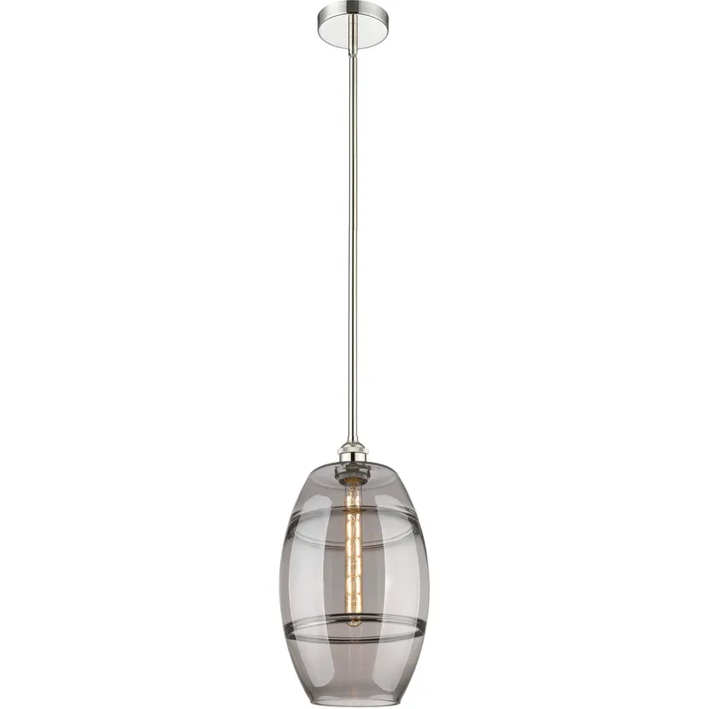 Edison Vaz 1 Light 10 inch Polished Nickel Stem Hung Mini Pendant Ceiling Light