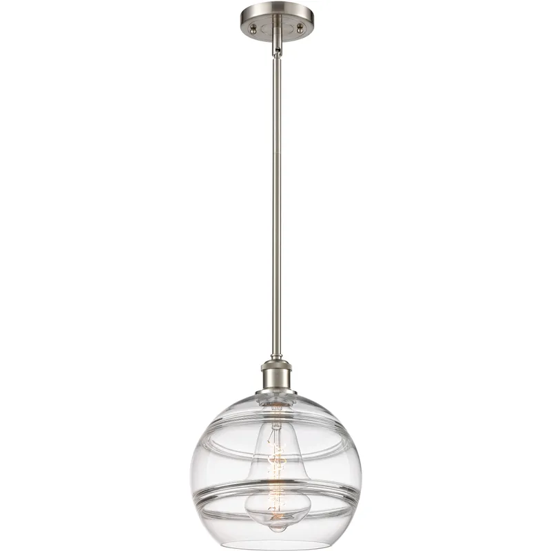 Ballston Rochester 1 Light 10 inch Brushed Satin Nickel Stem Hung Mini Pendant Ceiling Light