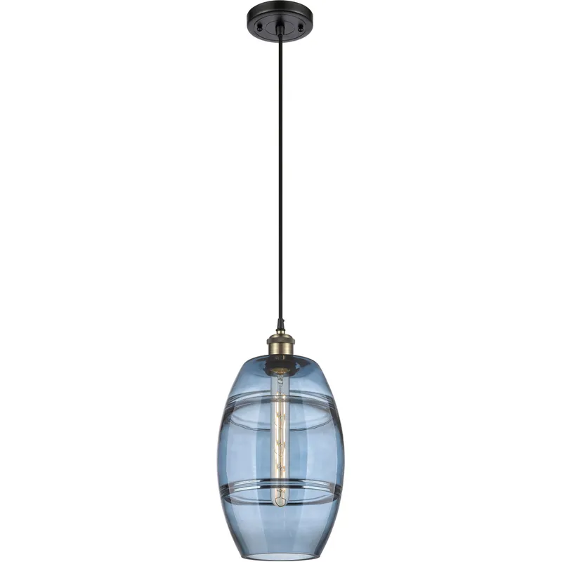 Ballston Vaz 1 Light 8 inch Black Antique Brass Cord Hung Mini Pendant Ceiling Light