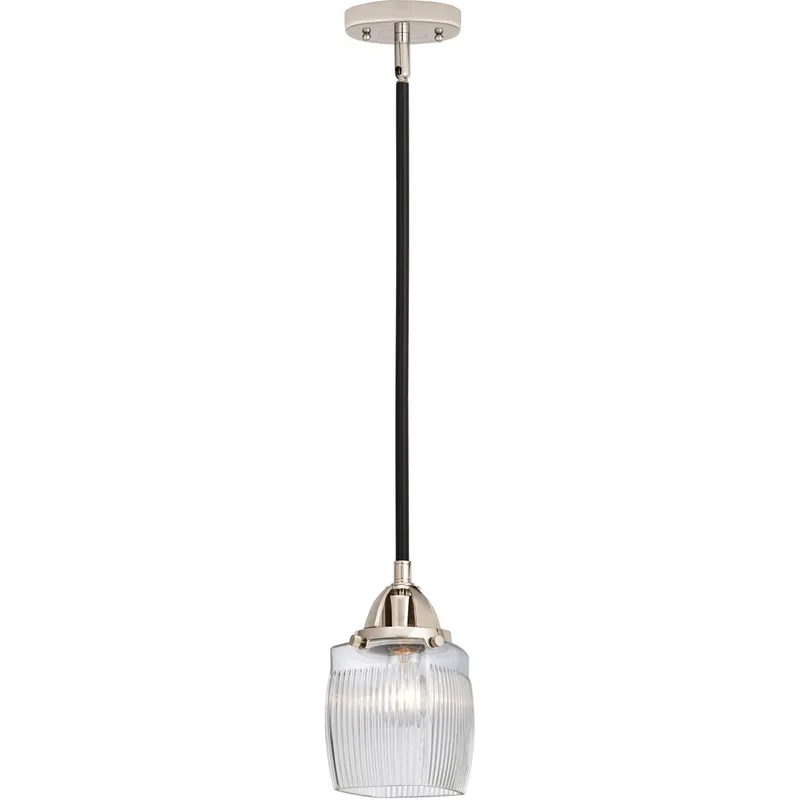 Nouveau 2 Colton LED 6 inch Black Polished Nickel Mini Pendant Ceiling Light