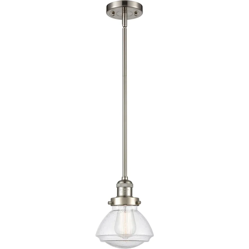 Franklin Restoration Olean LED 6.75 inch Brushed Satin Nickel Mini Pendant Ceiling Light in Seedy, Franklin Restoration