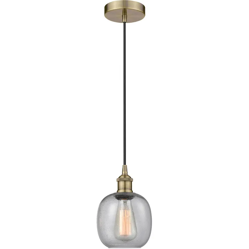 Edison Belfast 1 Light 6 inch Antique Brass Mini Pendant Ceiling Light