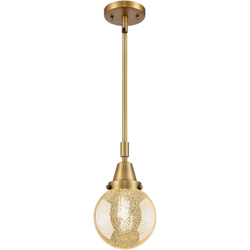 Beacon 1 Light 6 inch Brushed Brass Mini Pendant Ceiling Light in Mercury Glass