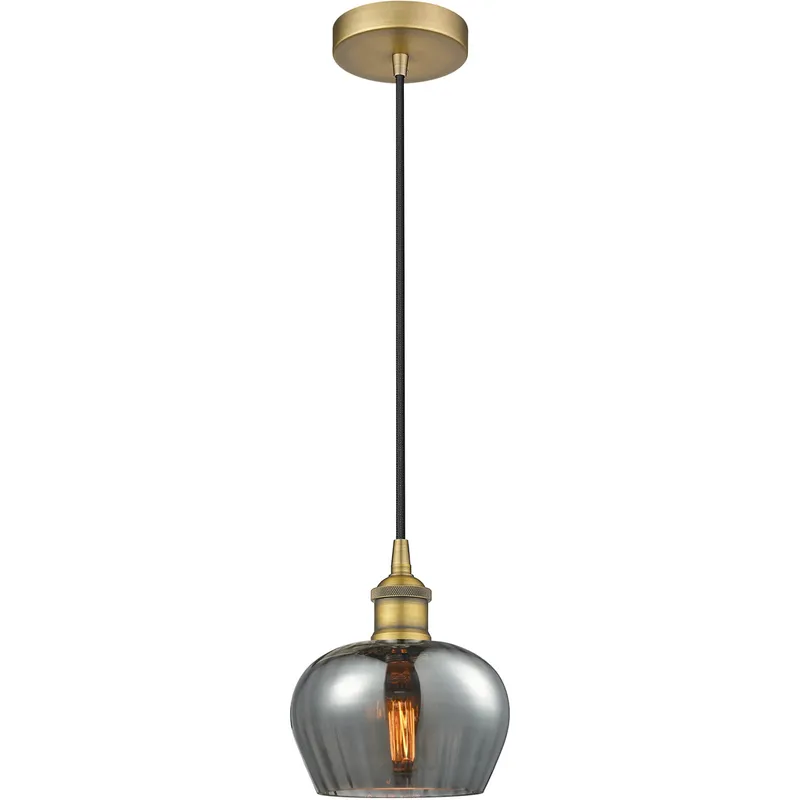 Edison Fenton LED 7 inch Brushed Brass Mini Pendant Ceiling Light